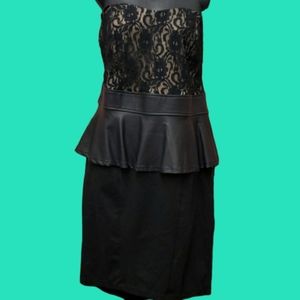 Torrid black nude strapless dress 14